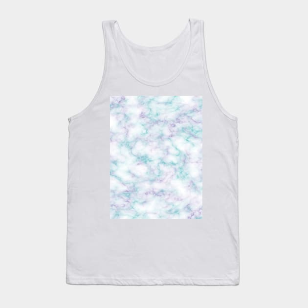 Turquoise blue and Purple Pastel Marble Tank Top by squeakyricardo